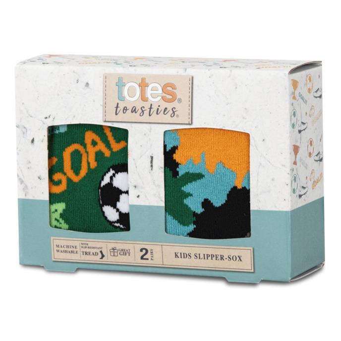 totes toasties® Kids Original Slipper-Sox (Twin Pack)  Football / Camo Extra Image 1